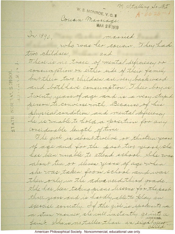 "e;Cousin Marriage,"e; student report