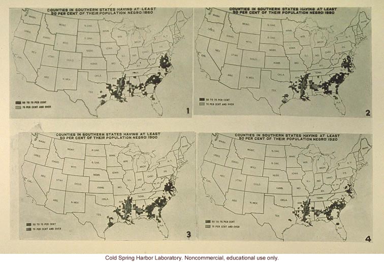 Distribution of counties in the United States with at least 50% Negro population