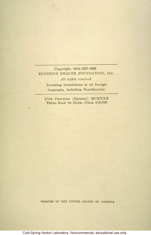 &quote;The science of eugenics and sex-life, love, marriage, maternity: the regeneration of the human race,&quote; by W.J. Hadden, C.H. Robinson, and M.R. Melendy