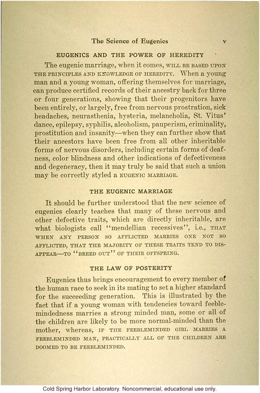 &quote;The science of eugenics and sex-life, love, marriage, maternity: the regeneration of the human race,&quote; by W.J. Hadden, C.H. Robinson, and M.R. Melendy