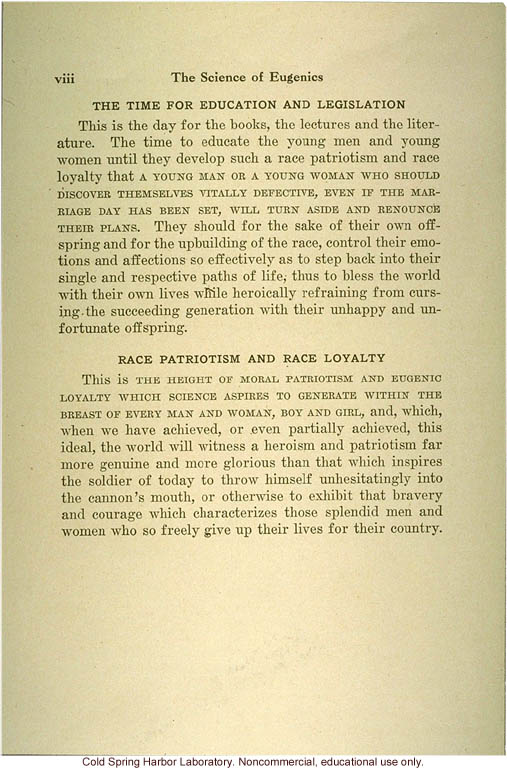 &quote;The science of eugenics and sex-life, love, marriage, maternity: the regeneration of the human race,&quote; by W.J. Hadden, C.H. Robinson, and M.R. Melendy