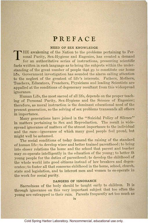 &quote;The science of eugenics and sex-life, love, marriage, maternity: the regeneration of the human race,&quote; by W.J. Hadden, C.H. Robinson, and M.R. Melendy