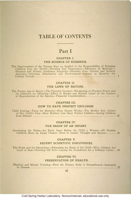 &quote;The science of eugenics and sex-life, love, marriage, maternity: the regeneration of the human race,&quote; by W.J. Hadden, C.H. Robinson, and M.R. Melendy