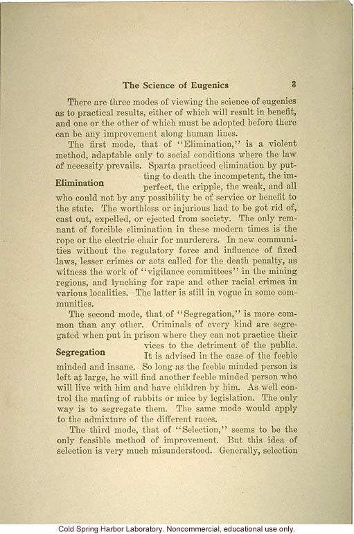 &quote;The science of eugenics and sex-life, love, marriage, maternity: the regeneration of the human race,&quote; by W.J. Hadden, C.H. Robinson, and M.R. Melendy