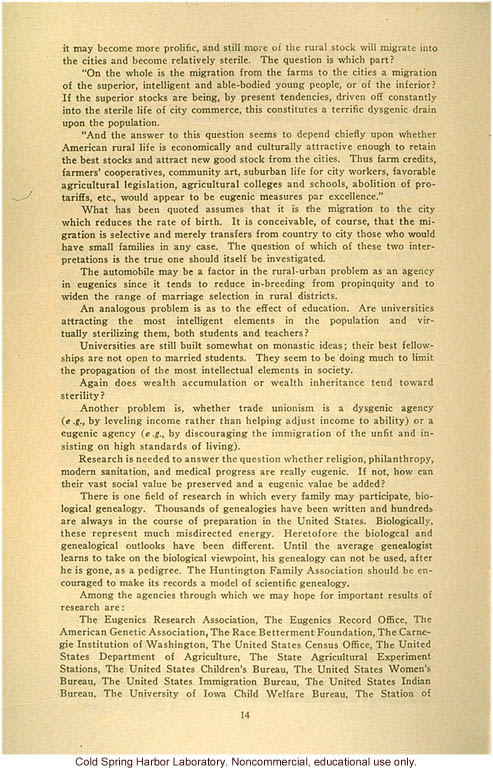 &quote;Report of the president of the American Eugenics Society, Inc., June 26, 1926&quote;