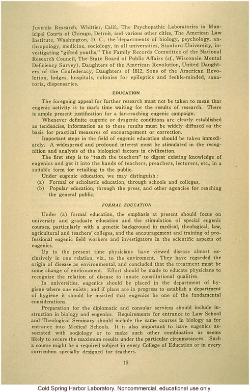 &quote;Report of the president of the American Eugenics Society, Inc., June 26, 1926&quote;