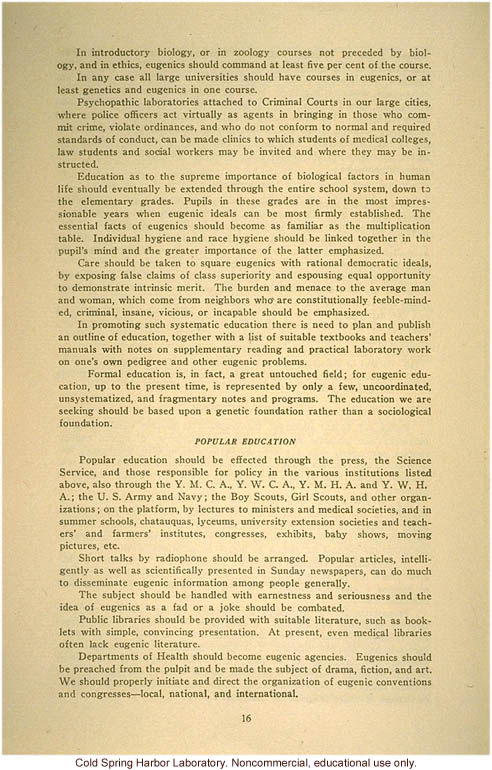&quote;Report of the president of the American Eugenics Society, Inc., June 26, 1926&quote;