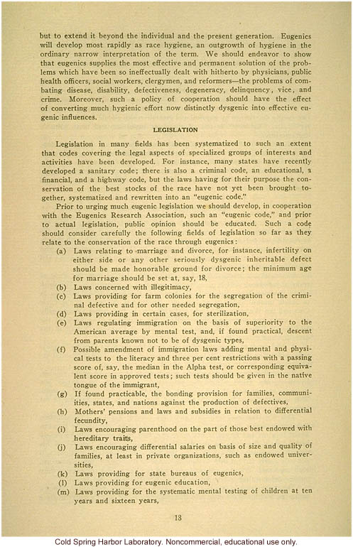 &quote;Report of the president of the American Eugenics Society, Inc., June 26, 1926&quote;