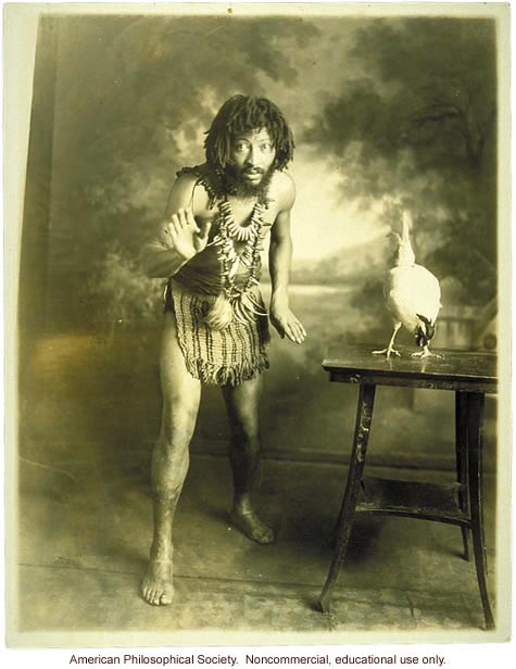 Chief Pantagal, circus performer, with hair color/texture pedigree and hair sample