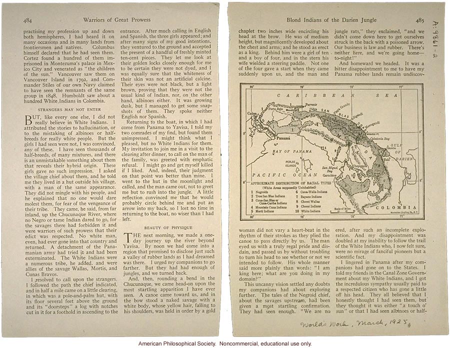 &quote;Blond Indians of the Darien jungle,&quote; by R.O. Marsh, World's Work