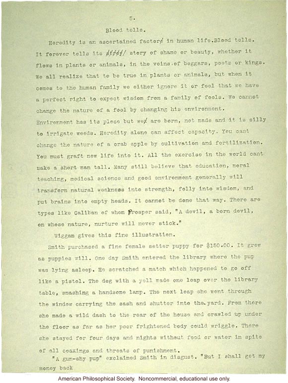Sermon #2:  Eugenics, AES Sermon Contest 1926, #2