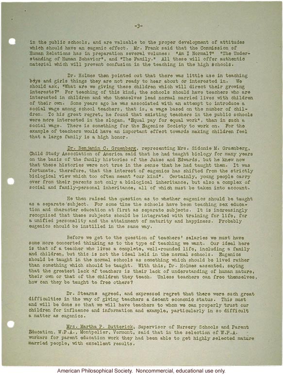 &quote;Summary of the discussion at the conference on education and eugenics&quote;