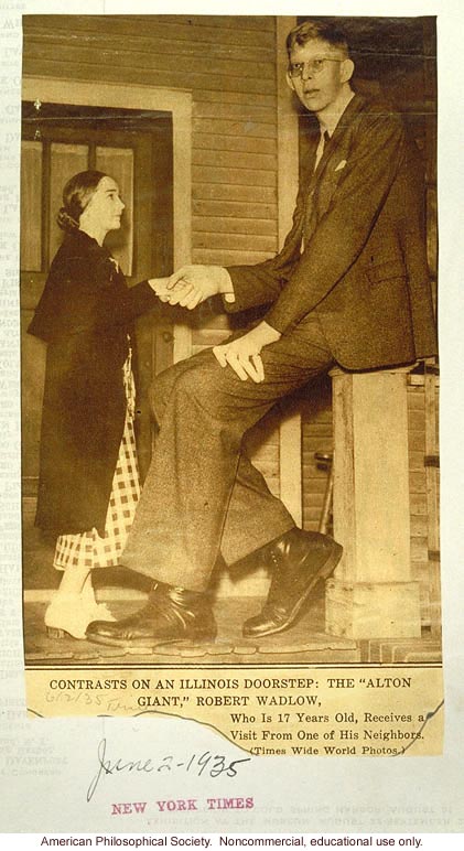 Robert Wadlow, New York Times, giantism