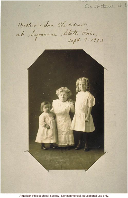 &quote;Mother and two children at Syracuse state fair,&quote; dwarfism