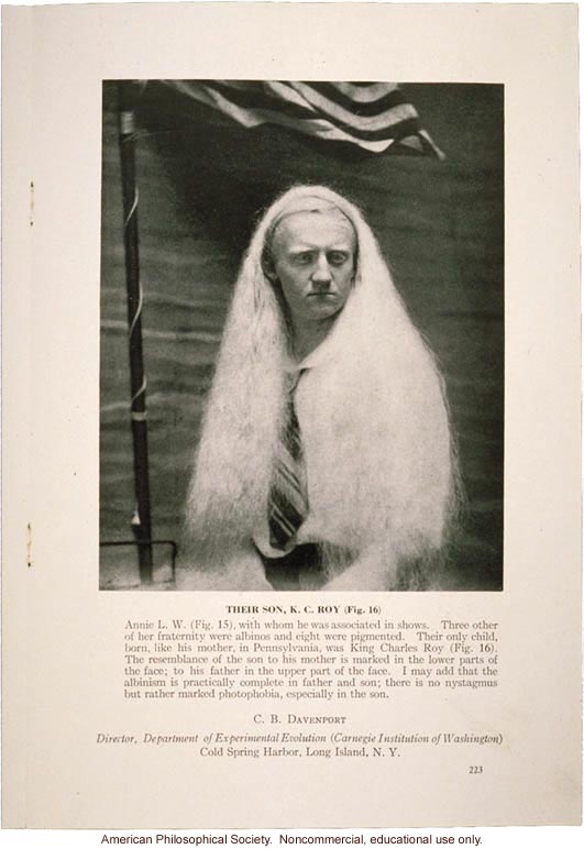 &quote;Heredity of albinism, by C.B. Davenport&quote;
