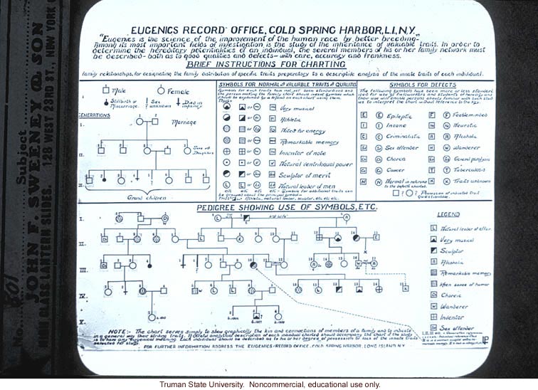 Brief instructions for charting (crib sheet for doing a human pedigree)