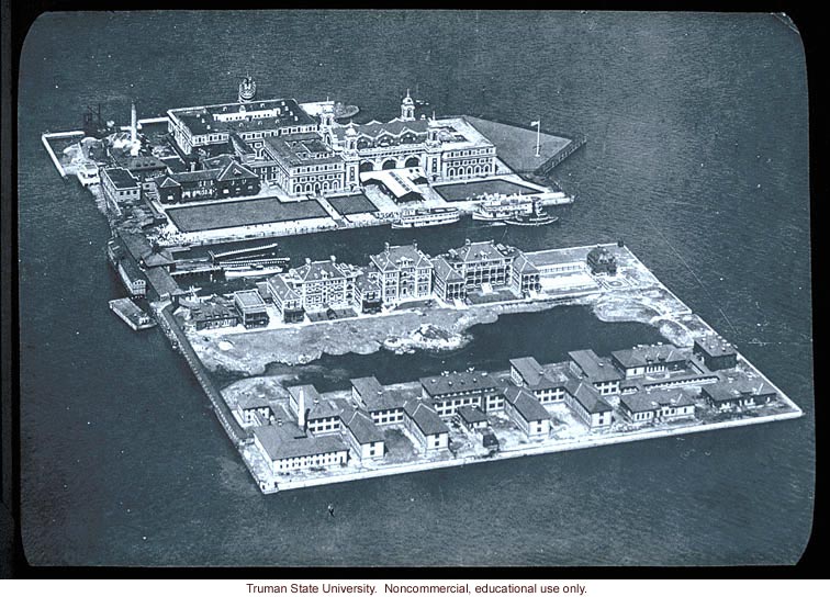 Aerial view of Ellis Island